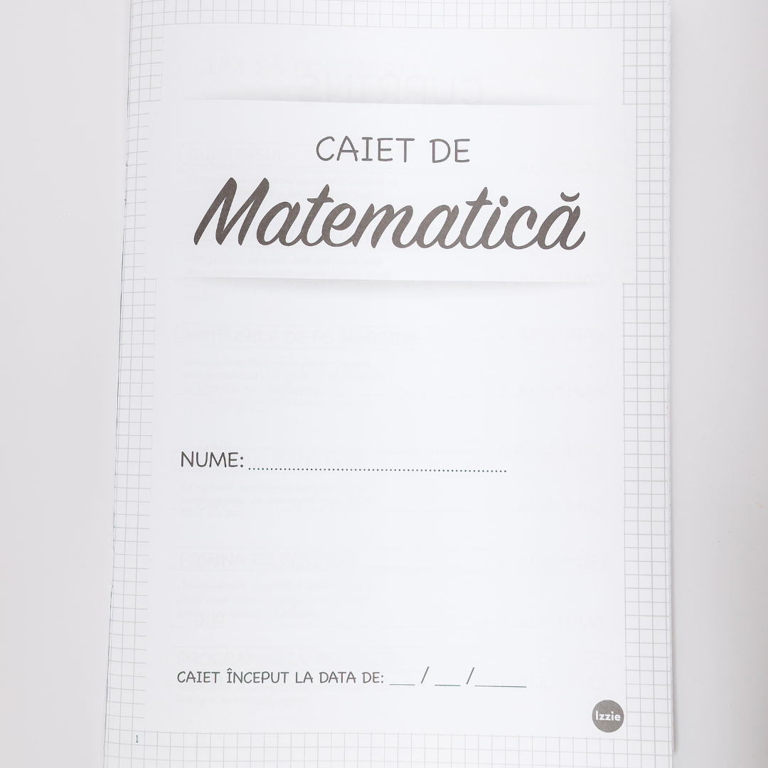 Caiet Izzie de Matematică A4 (cu Formule)