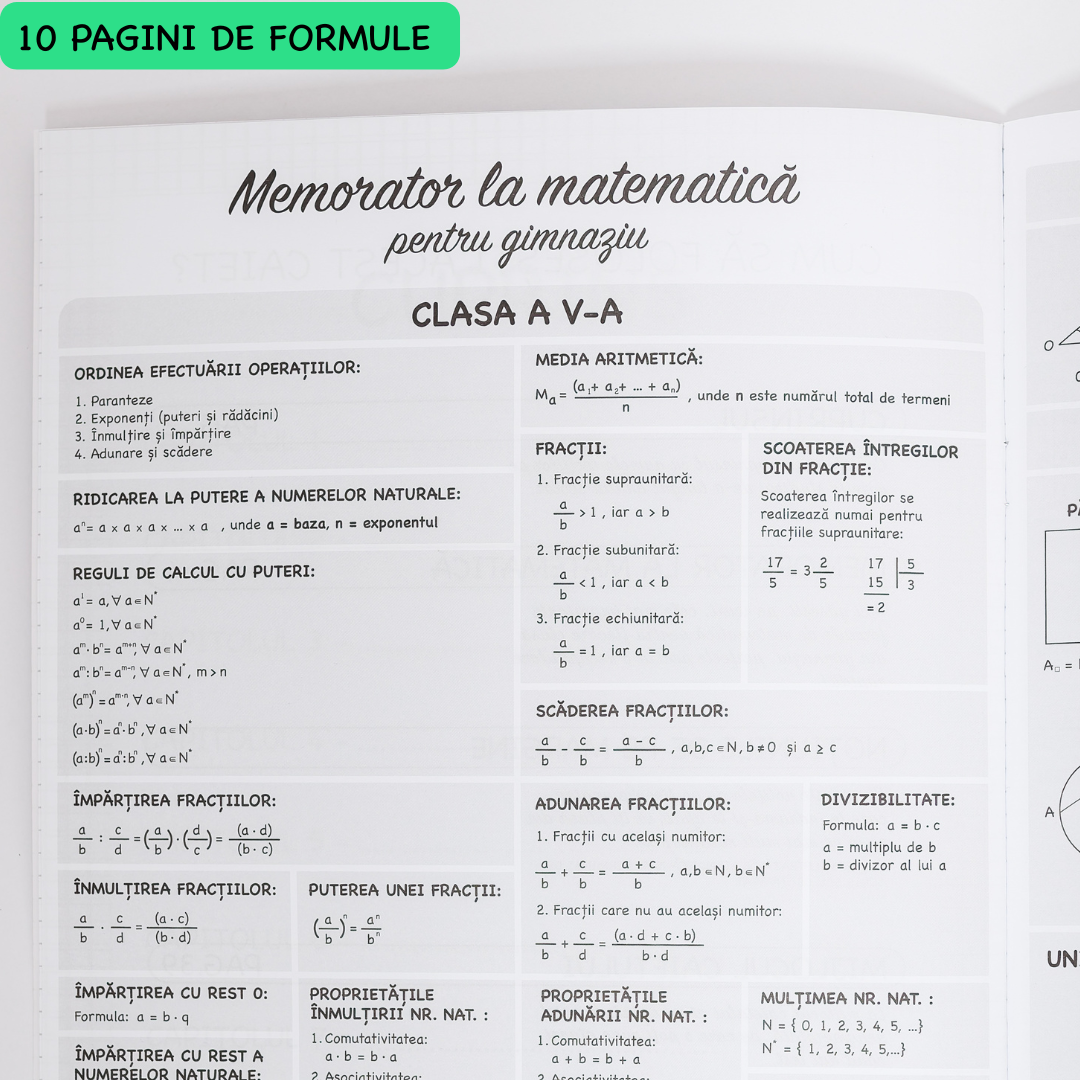 Caiet Izzie de Matematică A4 (cu Formule)