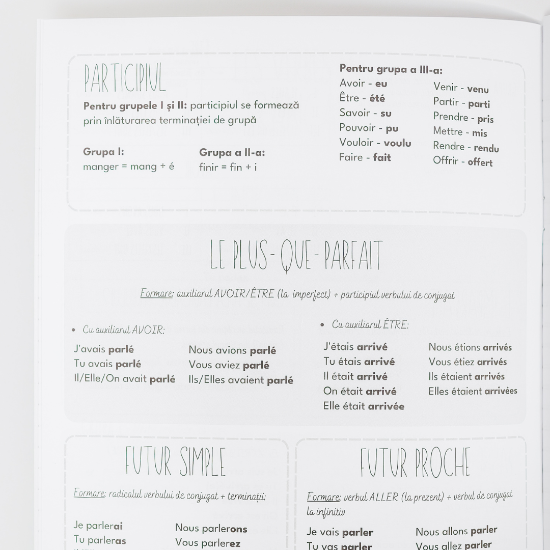 Caiet Izzie de Franceză A4 (cu Timpuri Verbale)