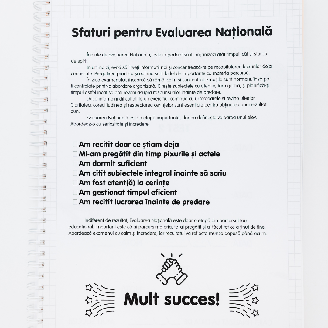 Caiet de lucru pentru Evaluarea Națională: Geometrie, Mate (clasa a VIII-a)