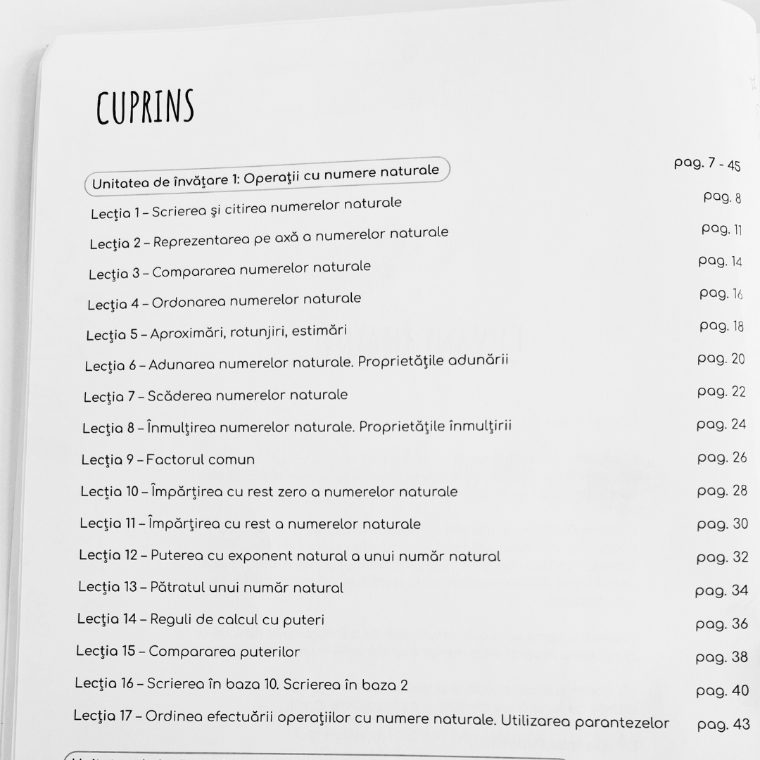 Culegere de exerciții (Clasa a V-a)