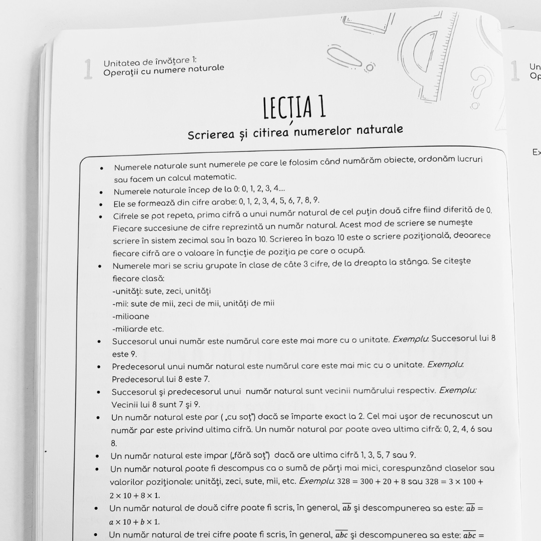 Culegere de exerciții (Clasa a V-a)
