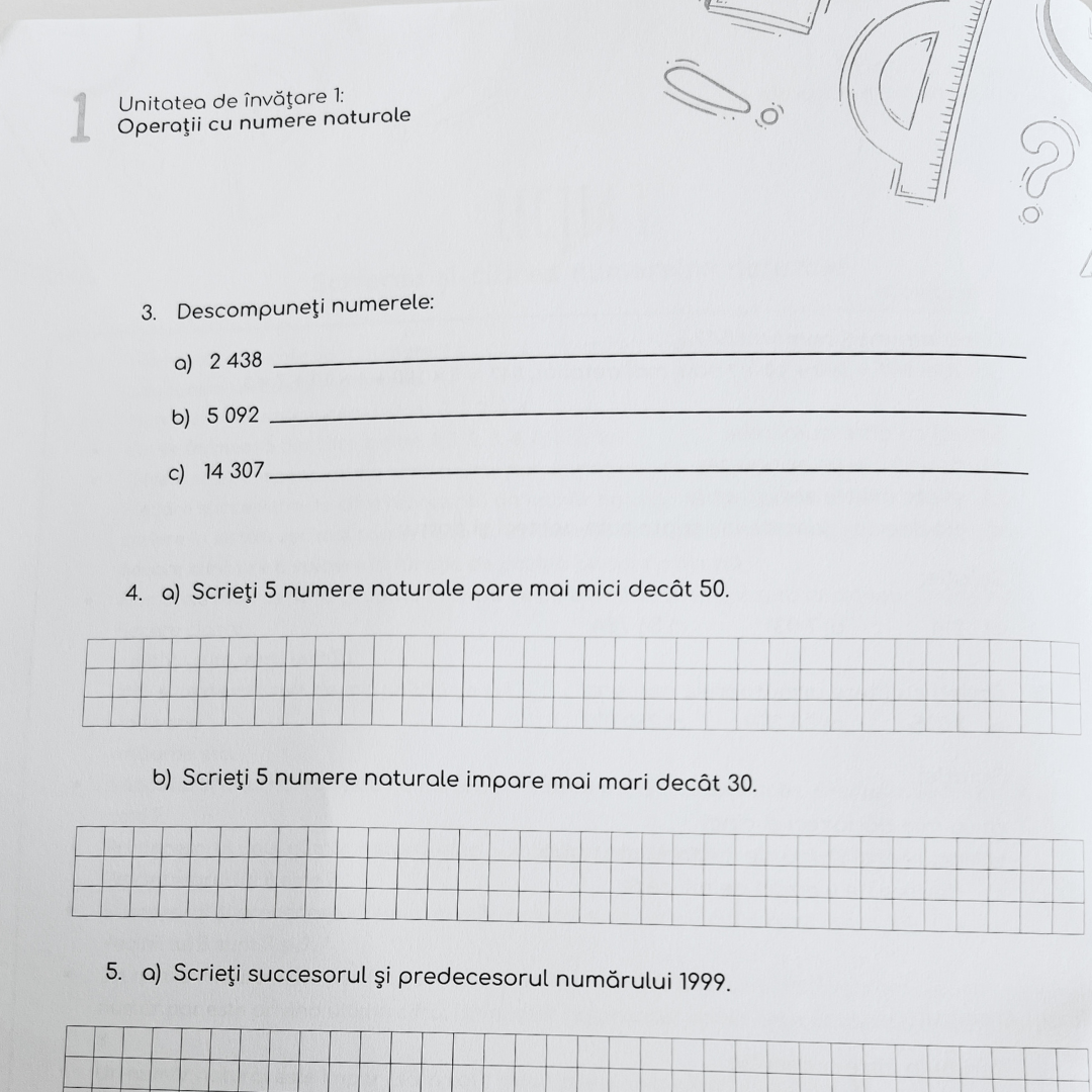Culegere de exerciții (Clasa a V-a)