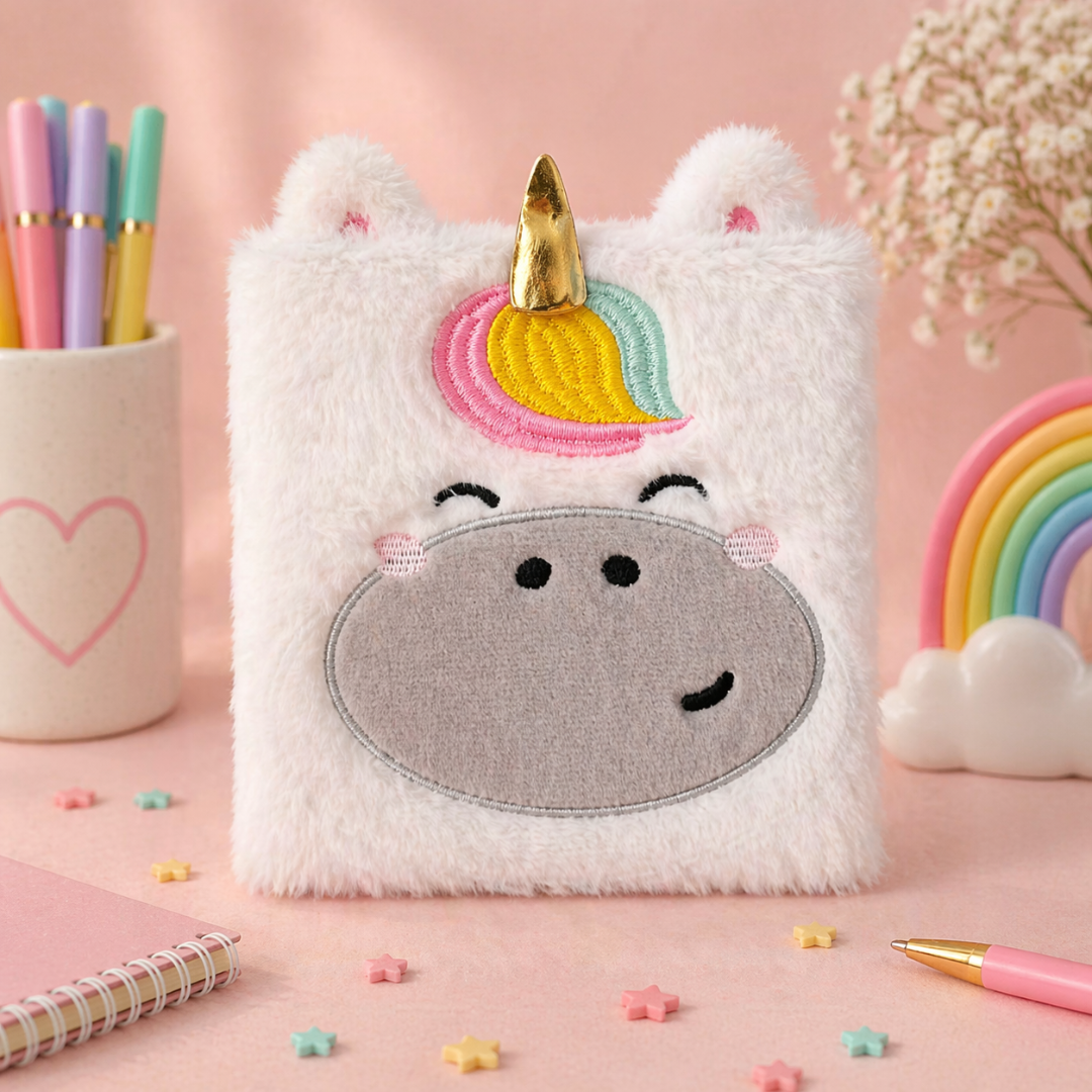 Caiet din Pluș - Unicorn (dictando)