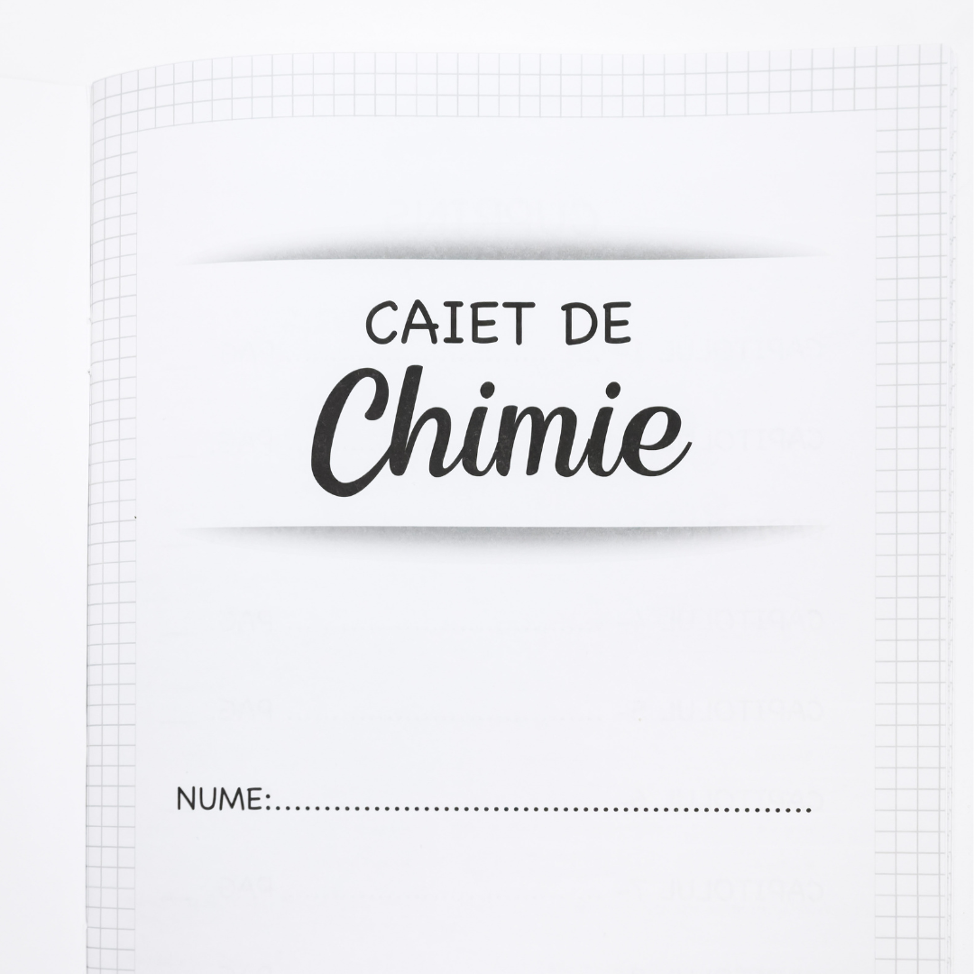 Caiet Izzie de Chimie – prima pagină