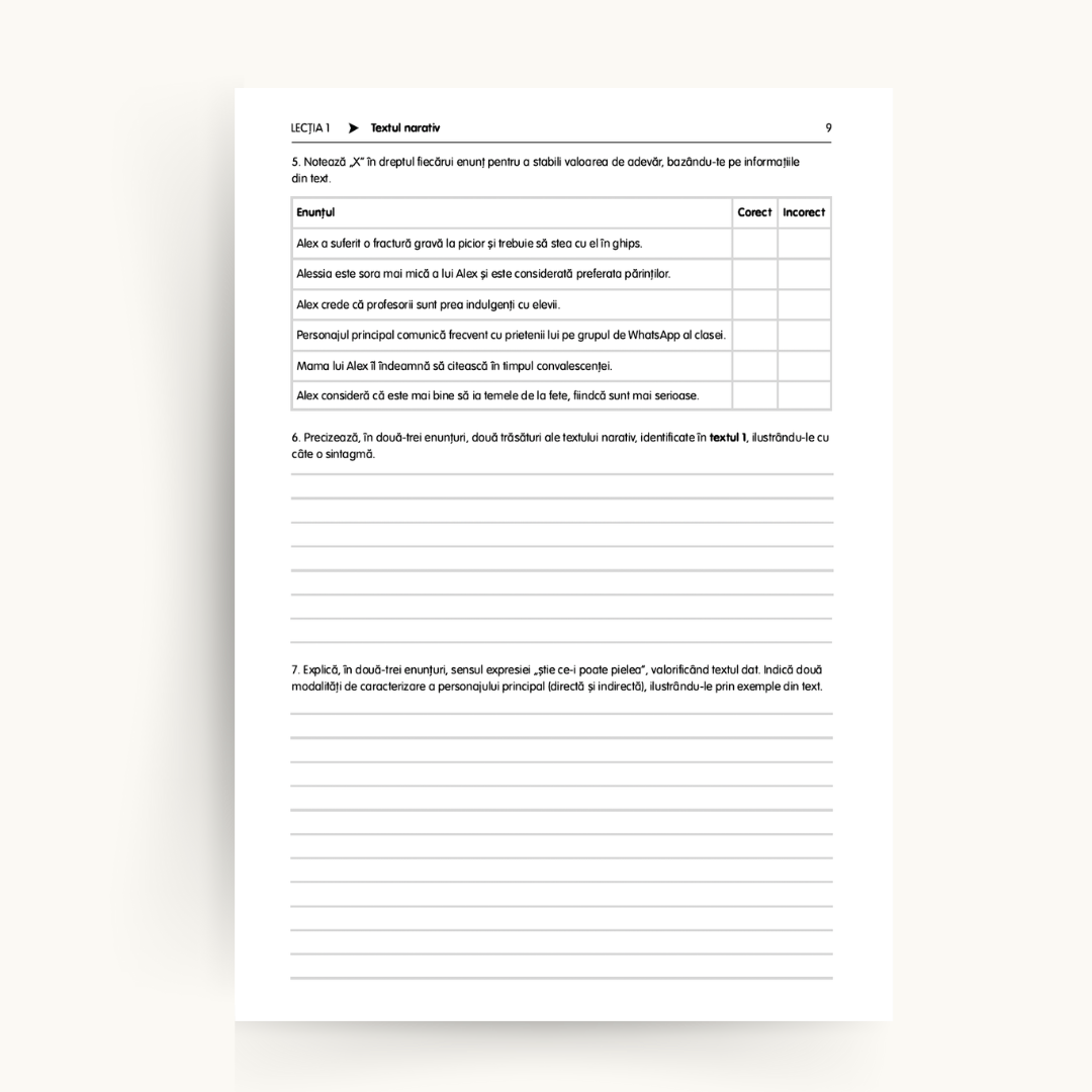 Culegere de Exerciții la Limba și Literatura Română - Evaluarea Națională, clasa a VIII-a