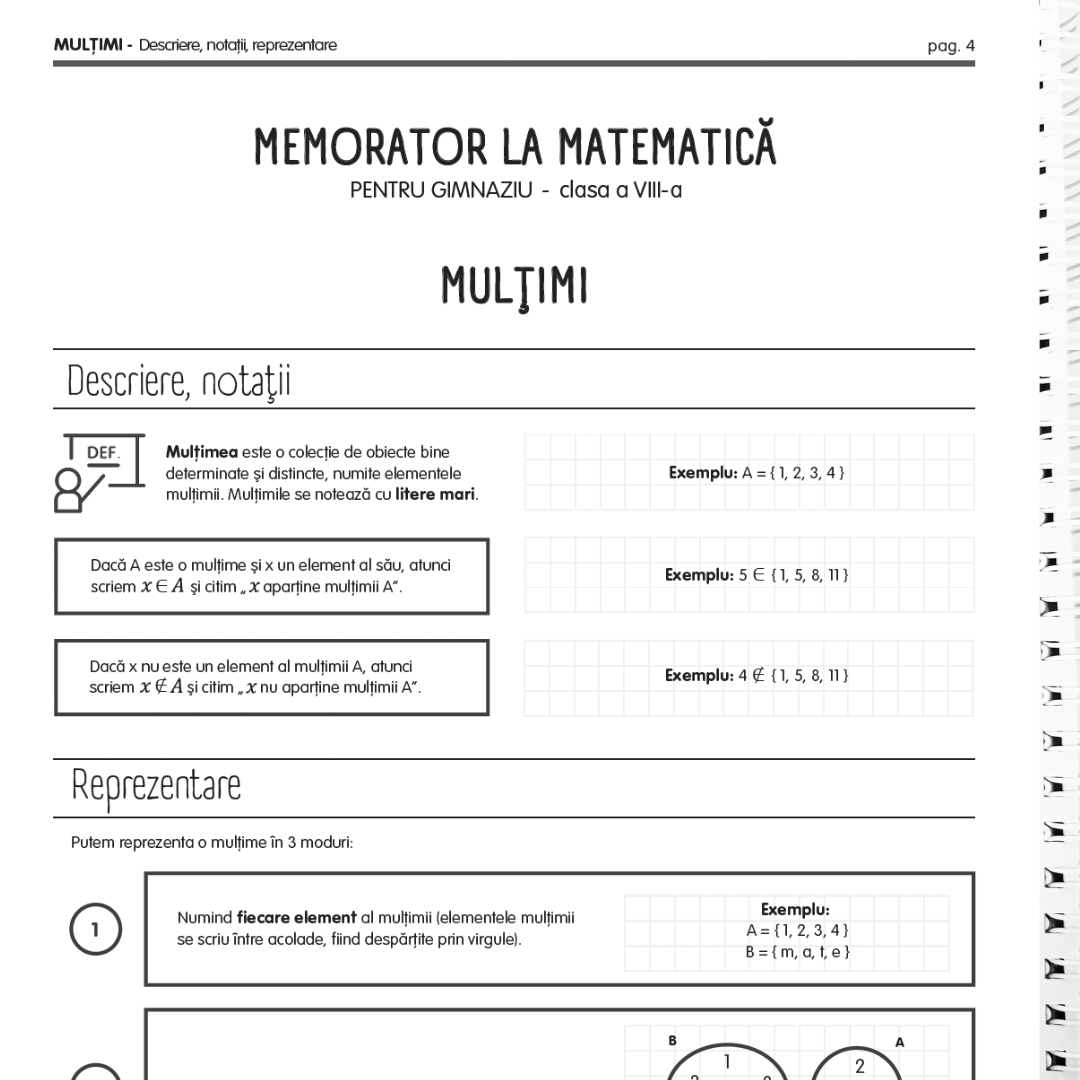 Pachet Complet de Pregătire Evaluarea Națională: Algebră, Geometrie & Limba Română (106 pagini de teorie)