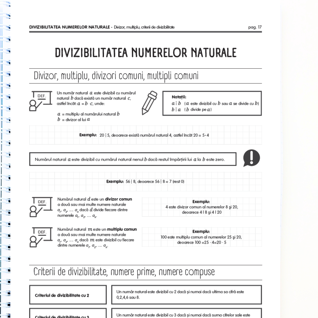 Pachet Complet de Pregătire Evaluarea Națională: Algebră, Geometrie & Limba Română (106 pagini de teorie)
