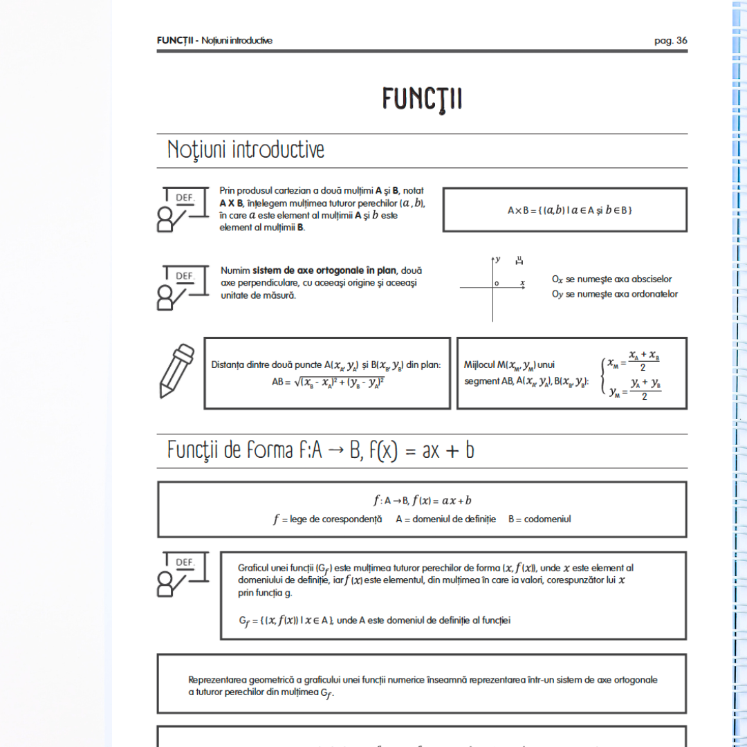 Pachet Complet de Pregătire Evaluarea Națională: Algebră, Geometrie & Limba Română (106 pagini de teorie)