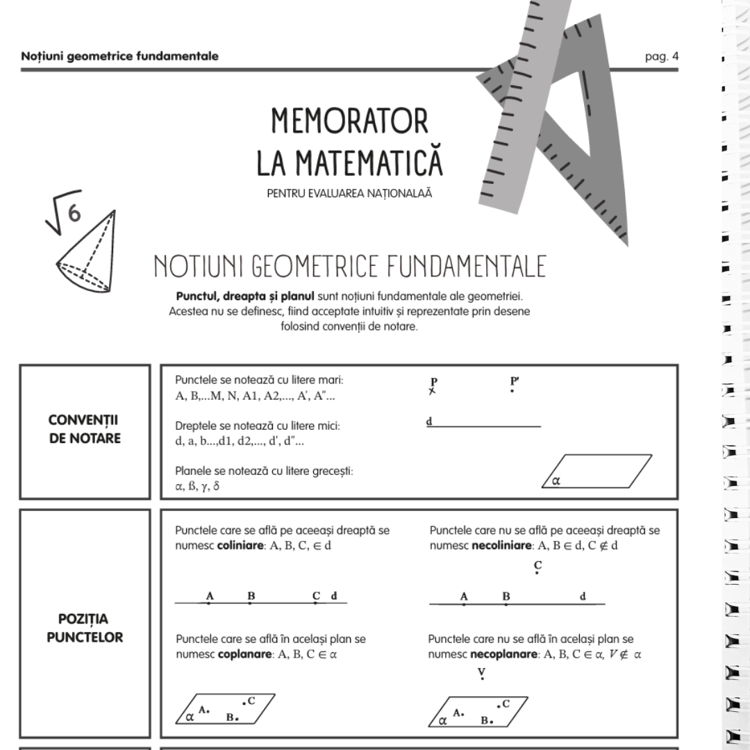 Pachet Complet de Pregătire Evaluarea Națională: Algebră, Geometrie & Limba Română (106 pagini de teorie)