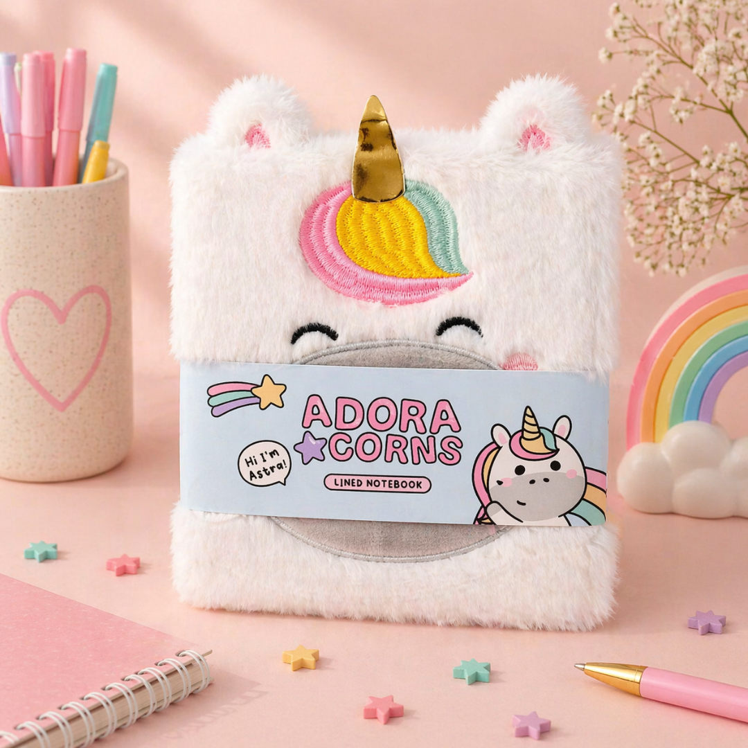 Caiet din Pluș - Unicorn (dictando)