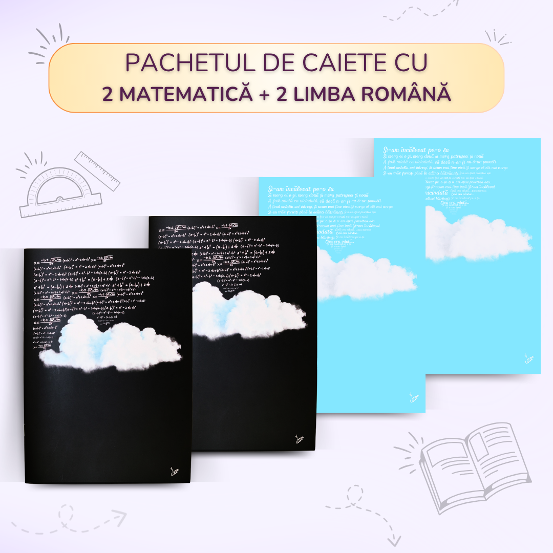 Pachet 2 Matematică + 2 Limba Română – caiete Izzie