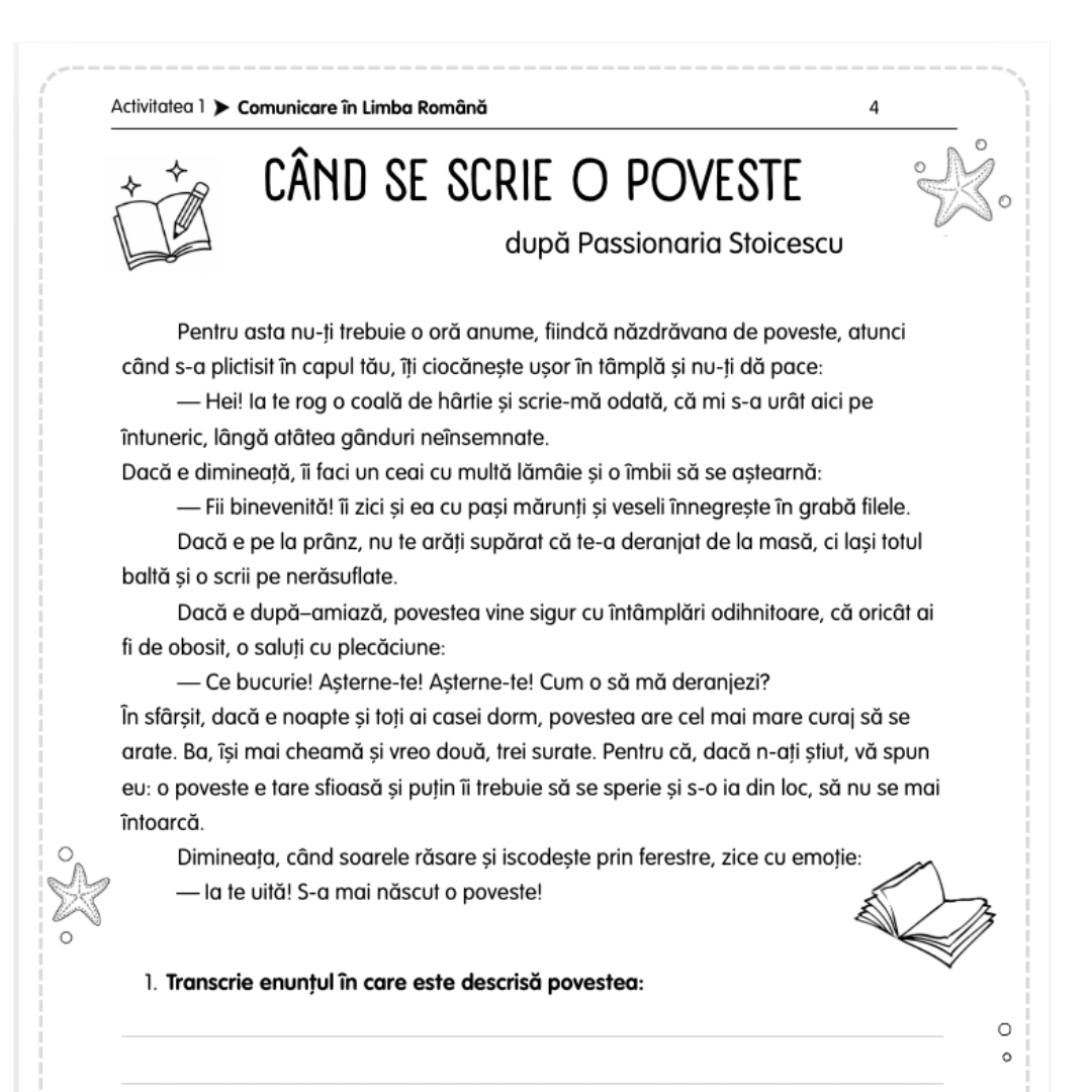 Pachet de Vacanță pentru clasa a IV-a