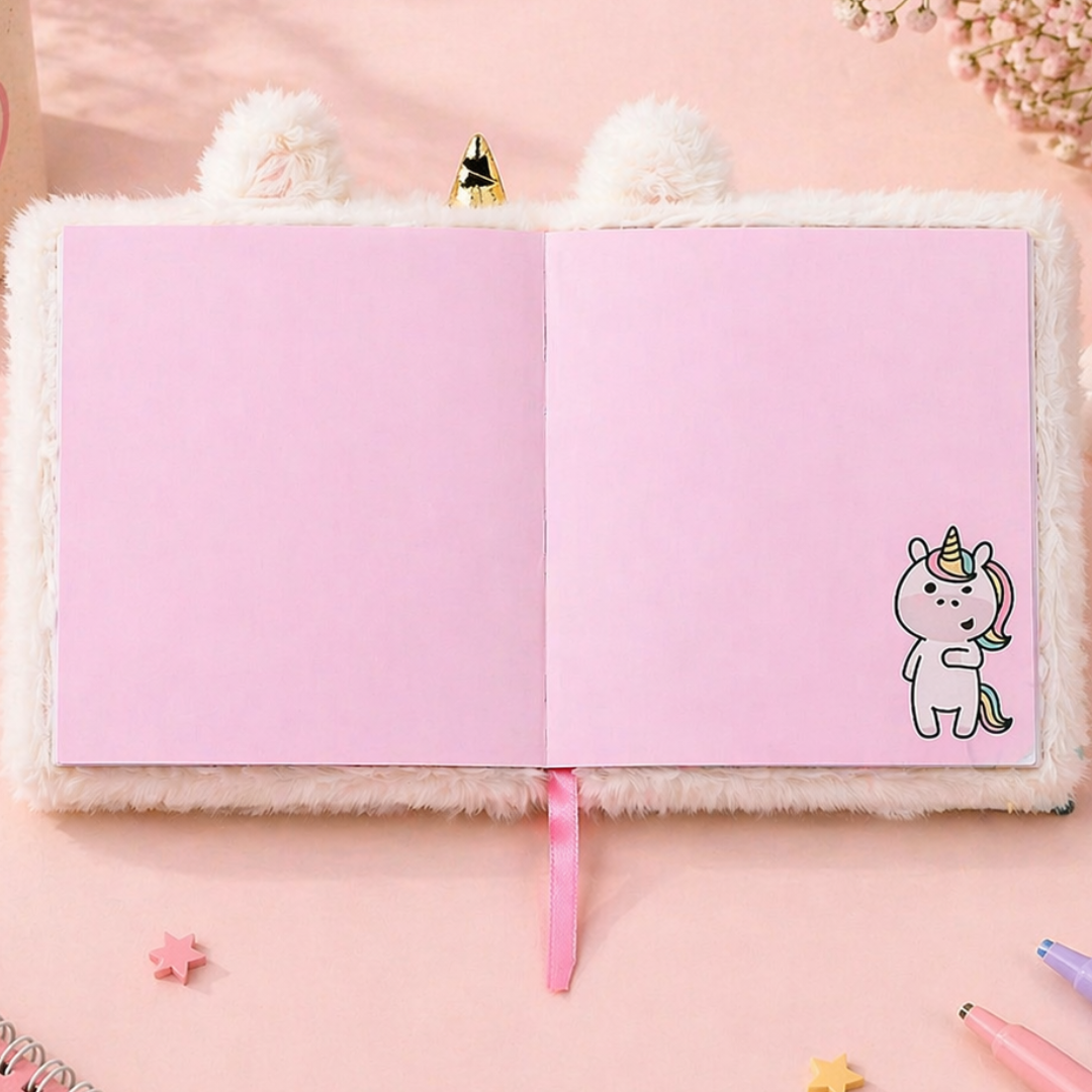 Caiet din Pluș - Unicorn (dictando)