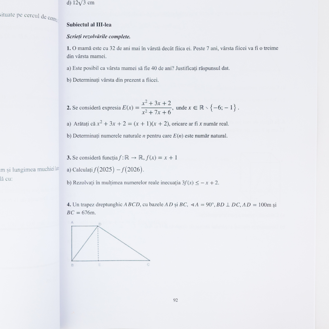 Teste de Antrenament la Matematică pentru Evalurea Națională (20 variante)
