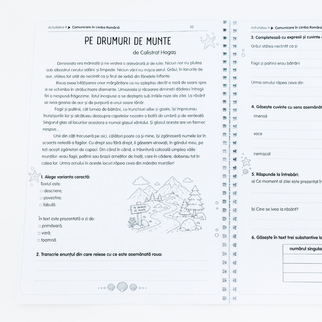 Caiet de Vacantă - vara dintre clasa a IV-a și clasa a V-a: Română, Matematică & Explorarea Mediului -