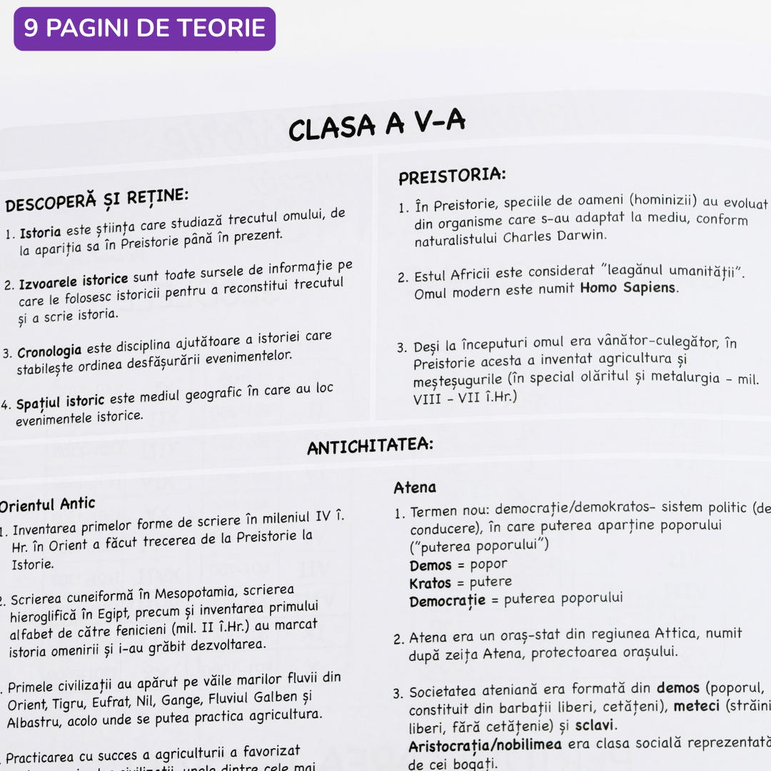Caiet Izzie de Istorie – pagini cu întrebări