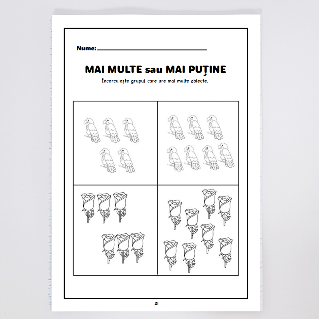 Caiet de Mate pentru Preșcolari: Descoperă Numerele
