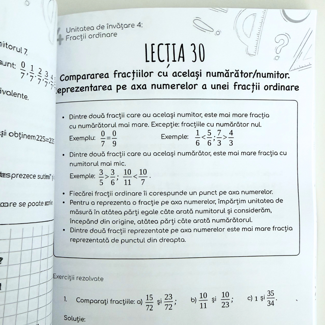 Memorator la Mate: clasa a V-a