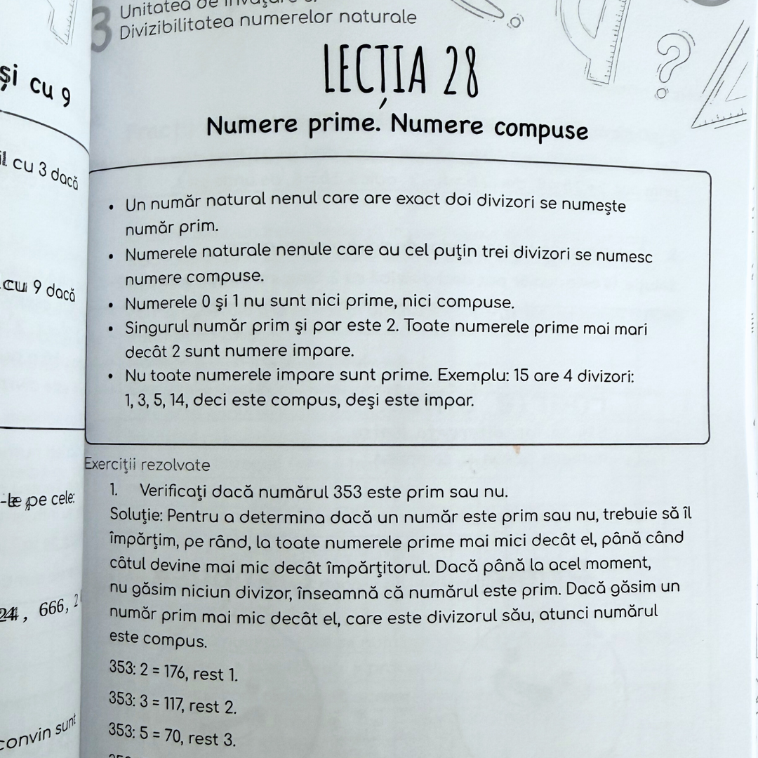 Memorator la Mate: clasa a V-a