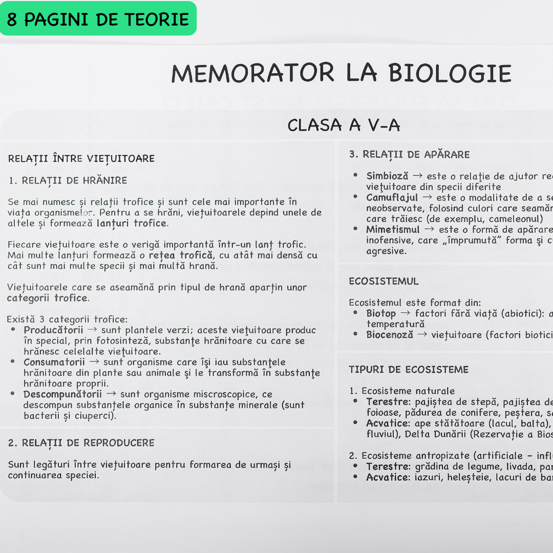 Caiet Interactiv Izzie de Biologie B5 (cu Teorie)
