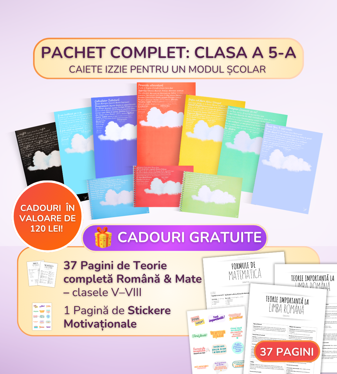 Pachet complet 10 Caiete Izzie: Clasa a 5-a, BACK TO SCHOOL 2026