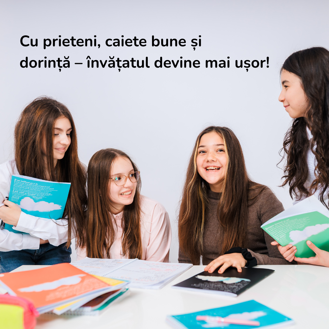 Set 6 Caiete: Mate, Română, Fizică, Franceză, Engleză, Chimie pentru MODULUL 2 (clasele V-VIII)