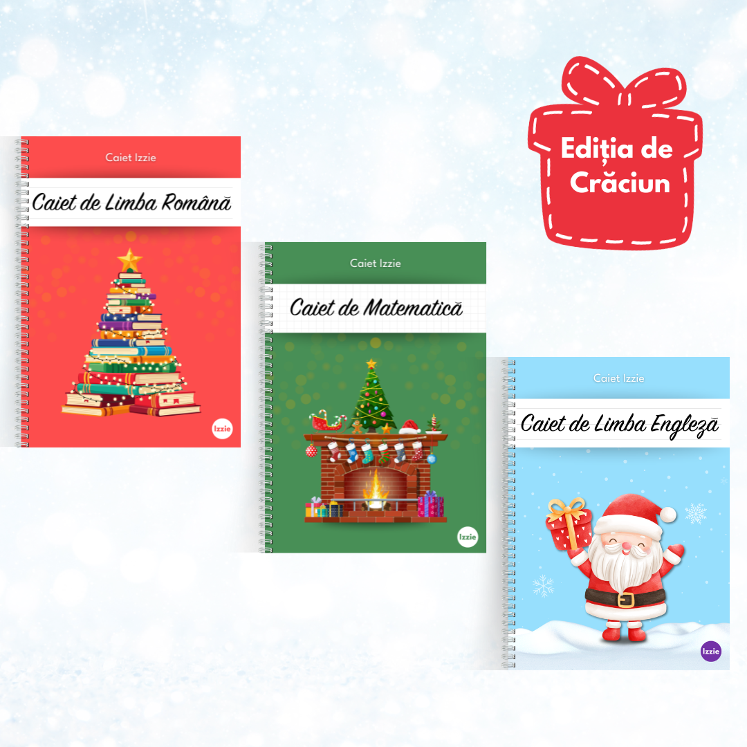 Set 3 Caiete de Crăciun: Română, Matematică și Engleză