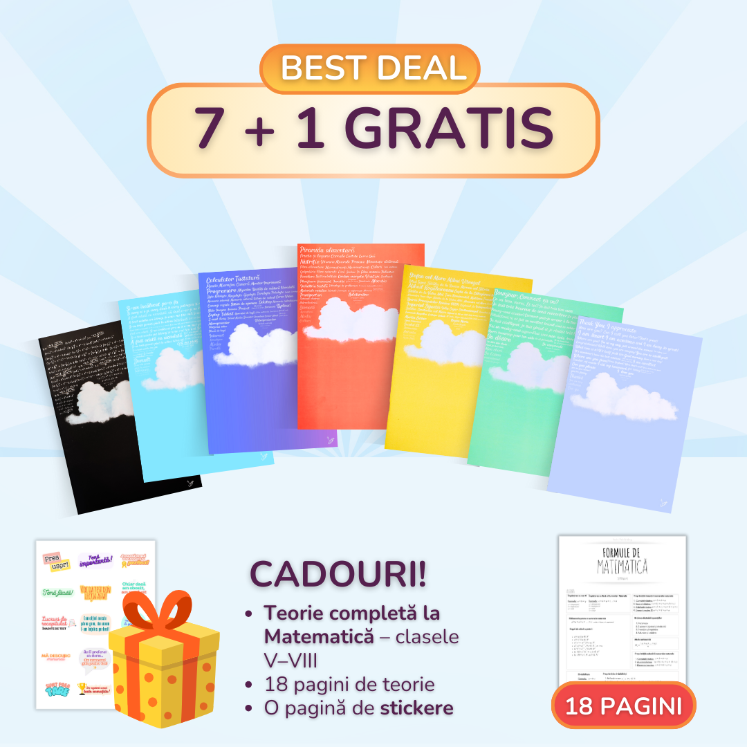 7+ 1 GRATIS: Pachet Personalizat de Caiete