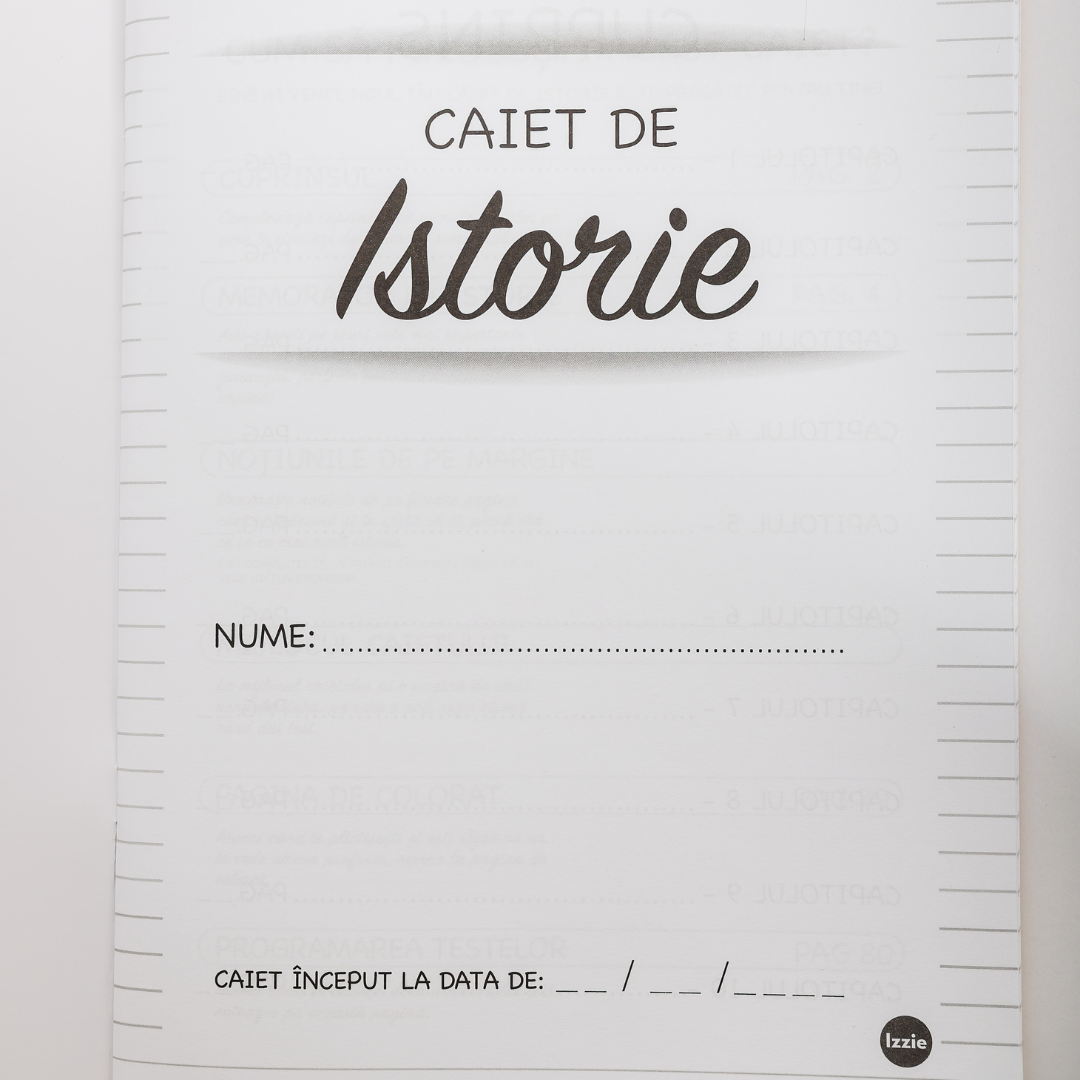 Caiet Interactiv Izzie de Istorie A4 (cu Teorie)