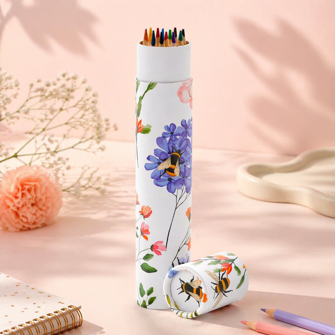 Tub cu 12 Creioane Colorate - Albine