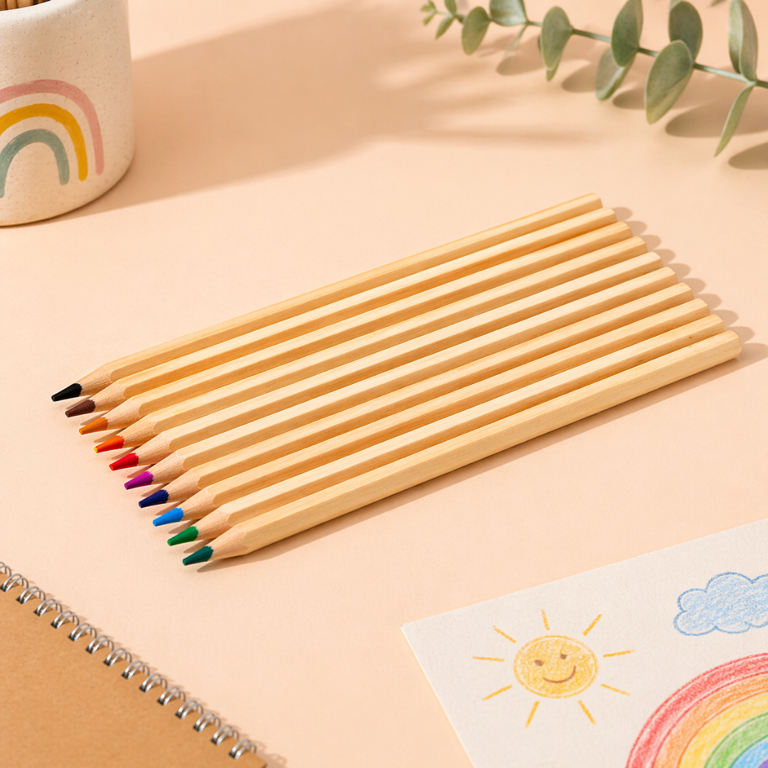 Tub cu 12 Creioane Colorate - Albine