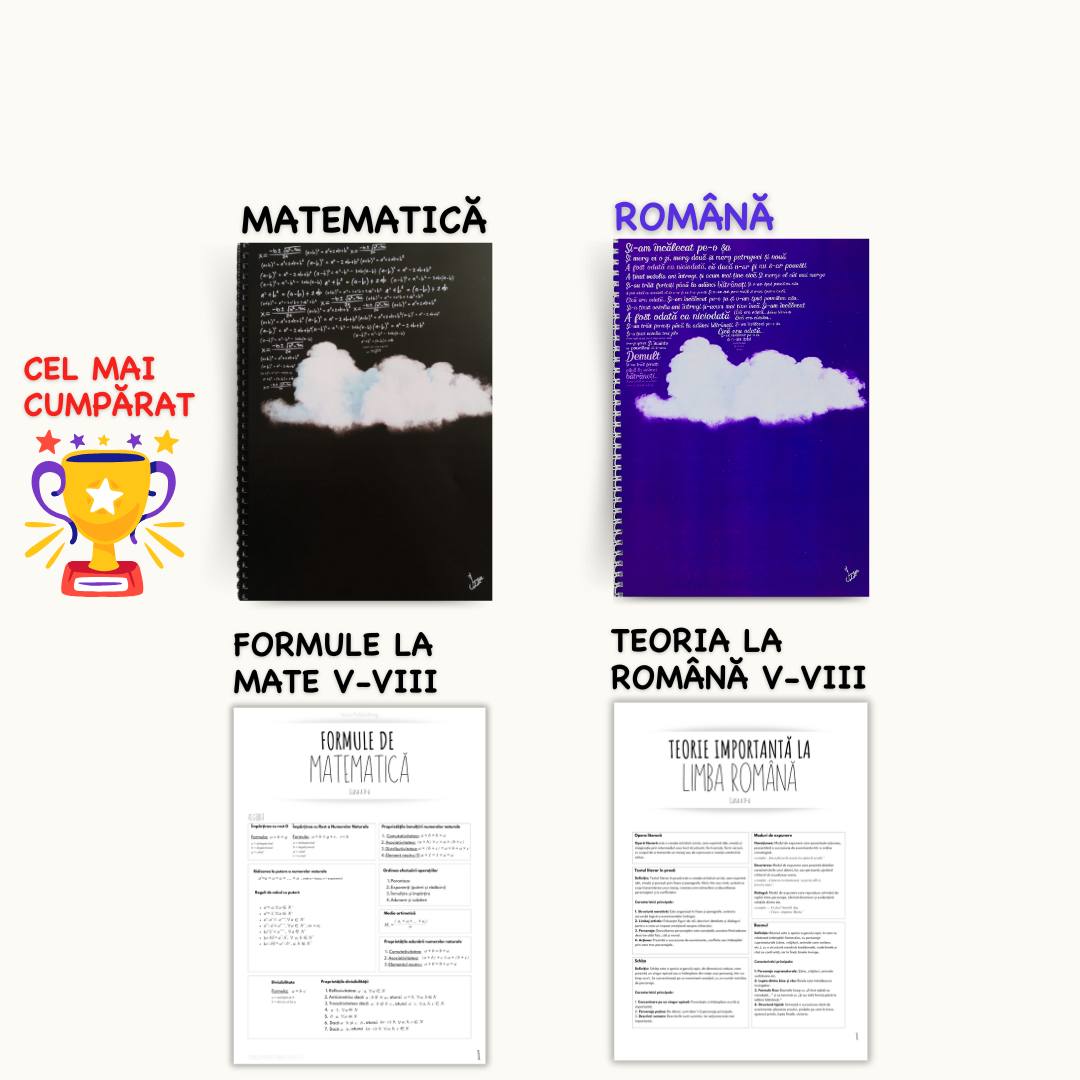 Set de Caiete pentru Temele de VACANȚĂ (Română, Mate + Formule)