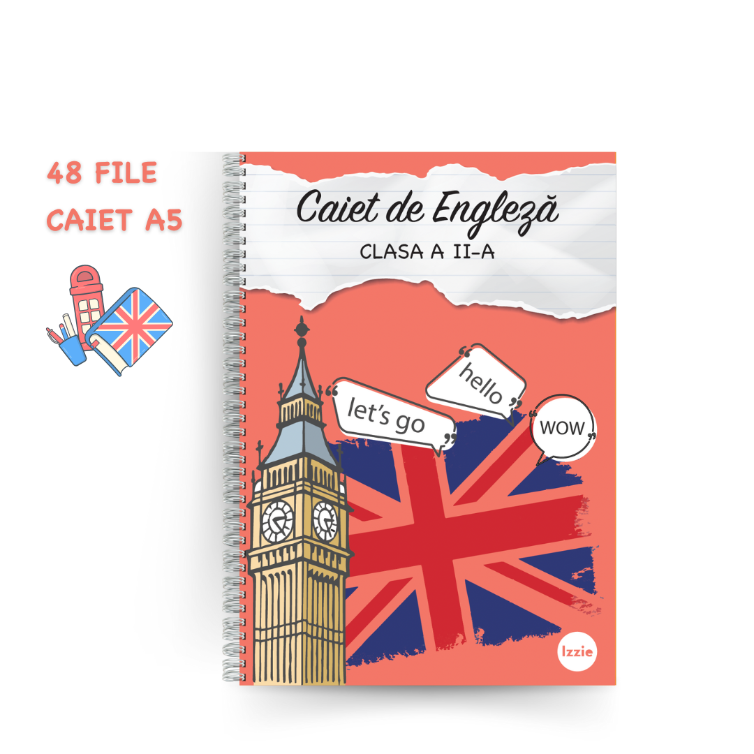 Caiet Izzie de Engleză: clasa a II-a (cu Teorie)