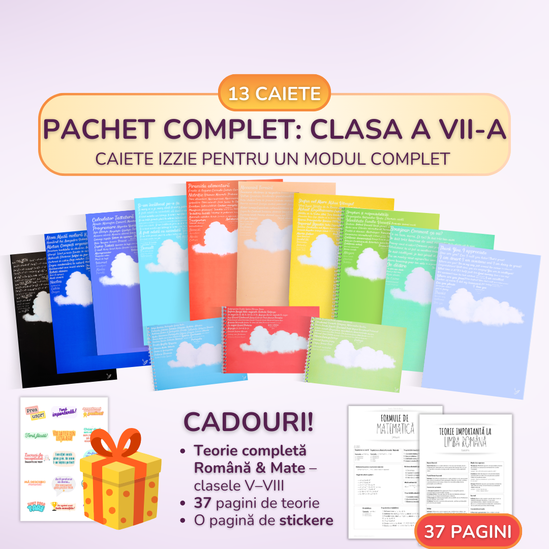 Pachet complet 13 Caiete Izzie: Clasa a VII-a, Modulul 4