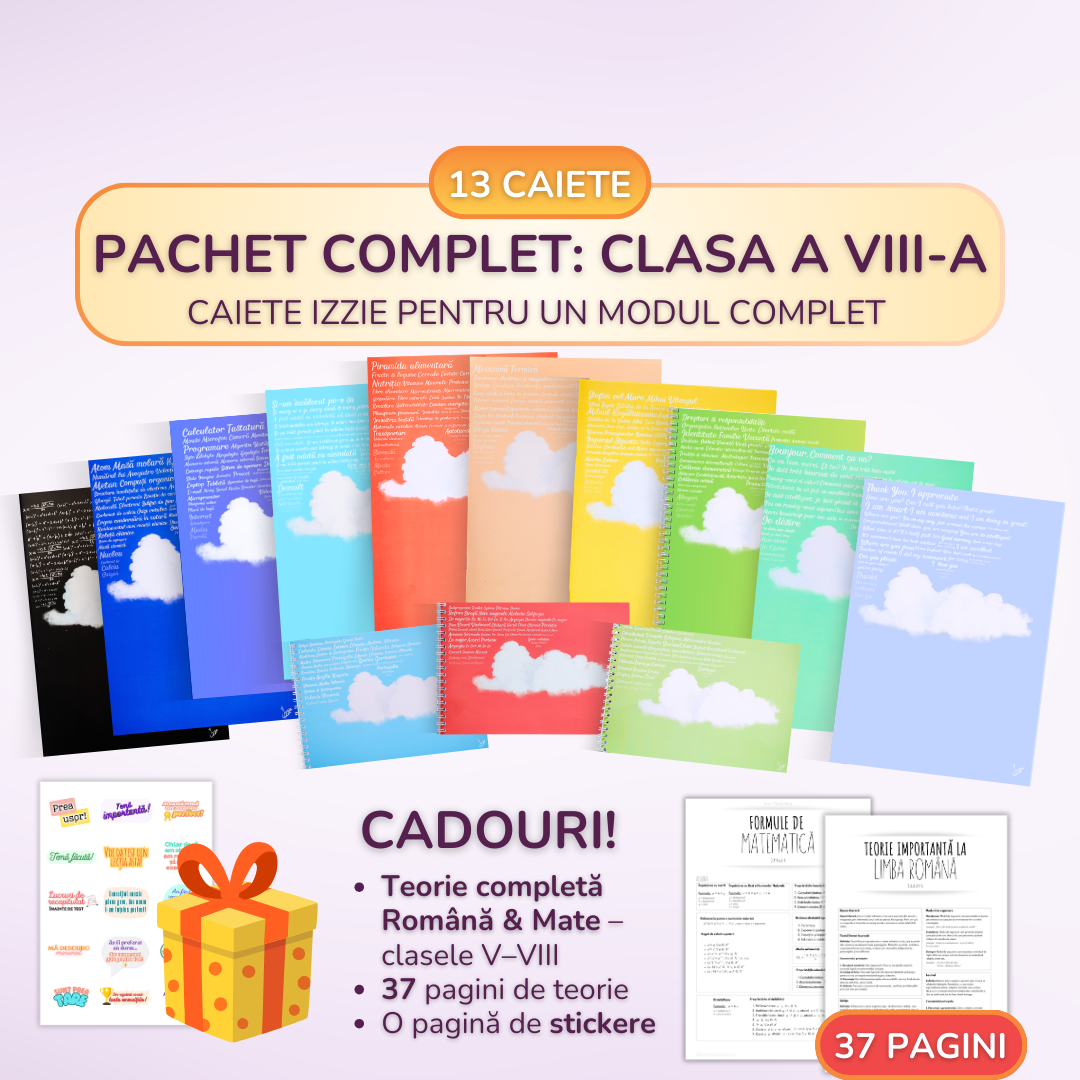Pachet complet 13 Caiete Izzie: Clasa a VIII-a, Modulul 4