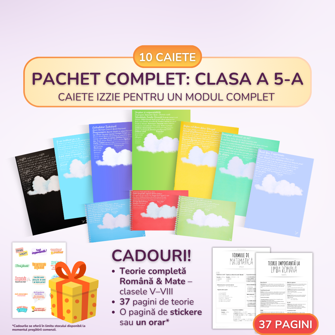 Pachet complet pentru un Modul - 10 Caiete Izzie: Clasa a 5-a, BACK TO SCHOOL 2026