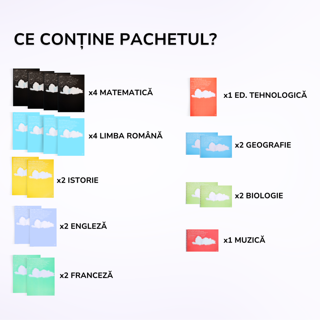 Pachet pentru Elevii Ambițioși, BACK O SCHOOL 2026: 21 Caiete pentru Clasa a 5-a