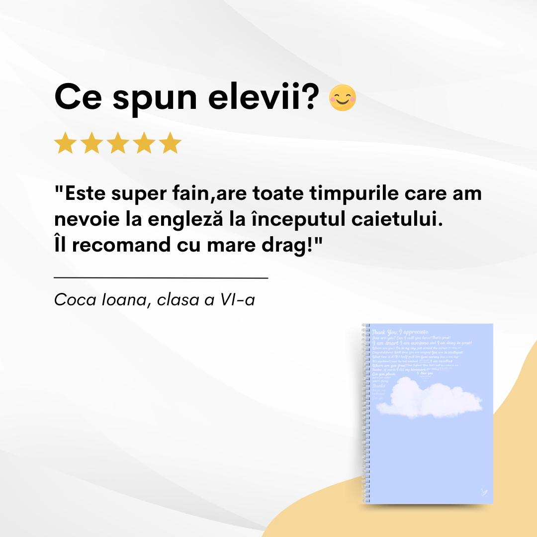 Caiet Studențesc de Engleză (cu timpuri verbale) - Izzie Publishing