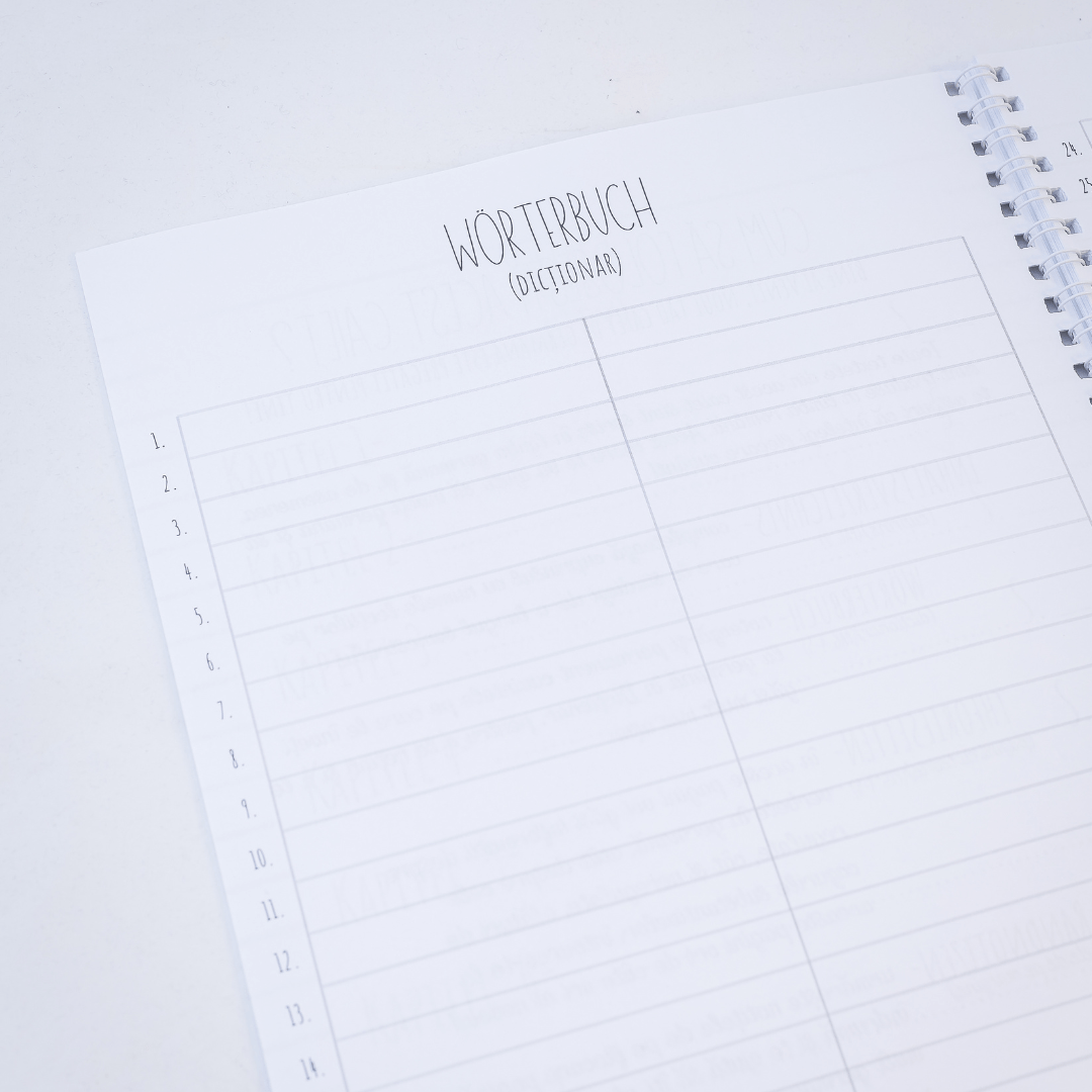 Caiet Studențesc de Germană (cu timpuri verbale) - Izzie Publishing