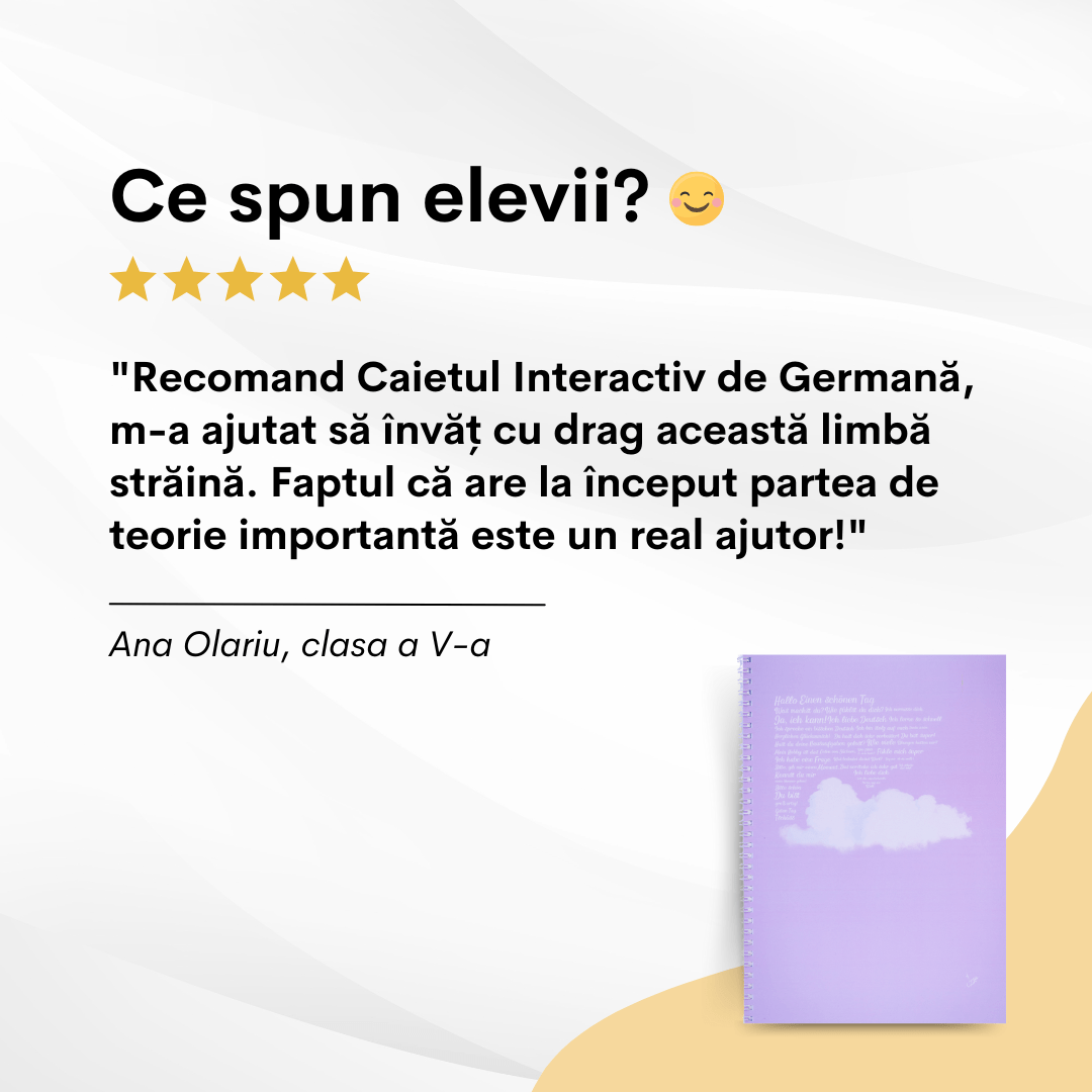 Caiet Studențesc de Germană (cu timpuri verbale) - Izzie Publishing