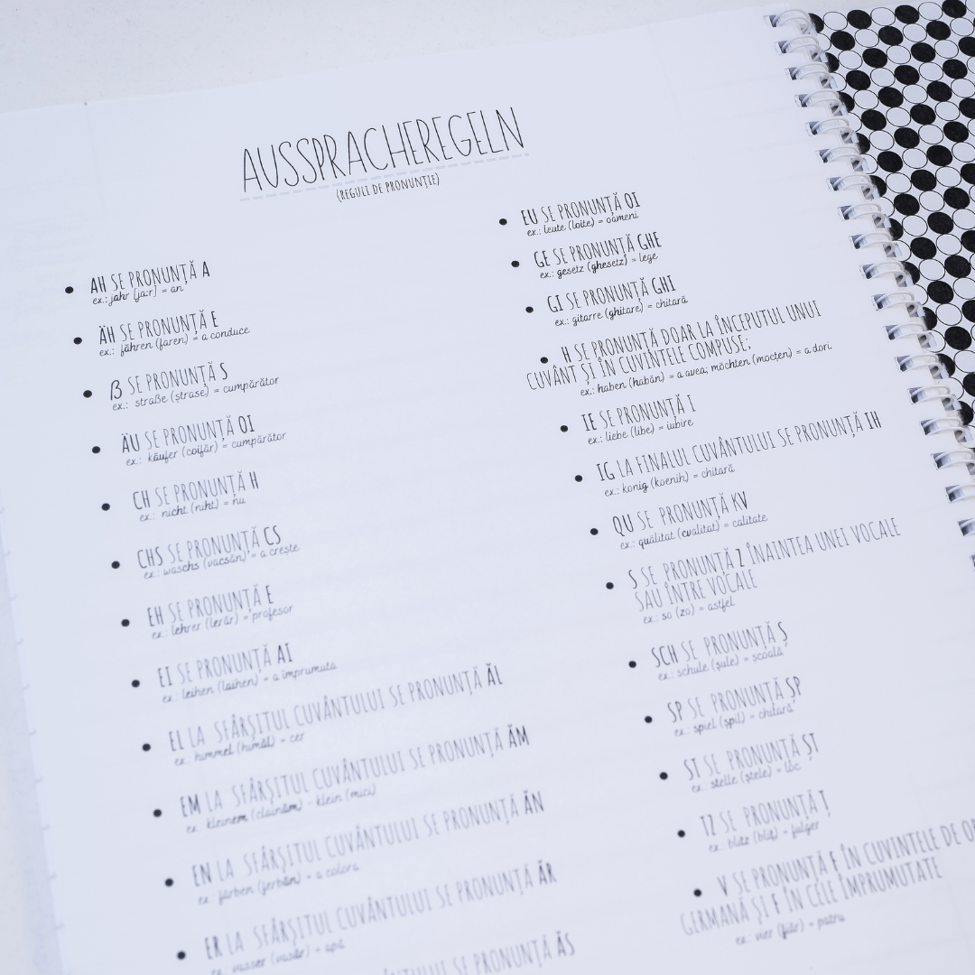 Caiet Studențesc de Germană (cu timpuri verbale) - Izzie Publishing