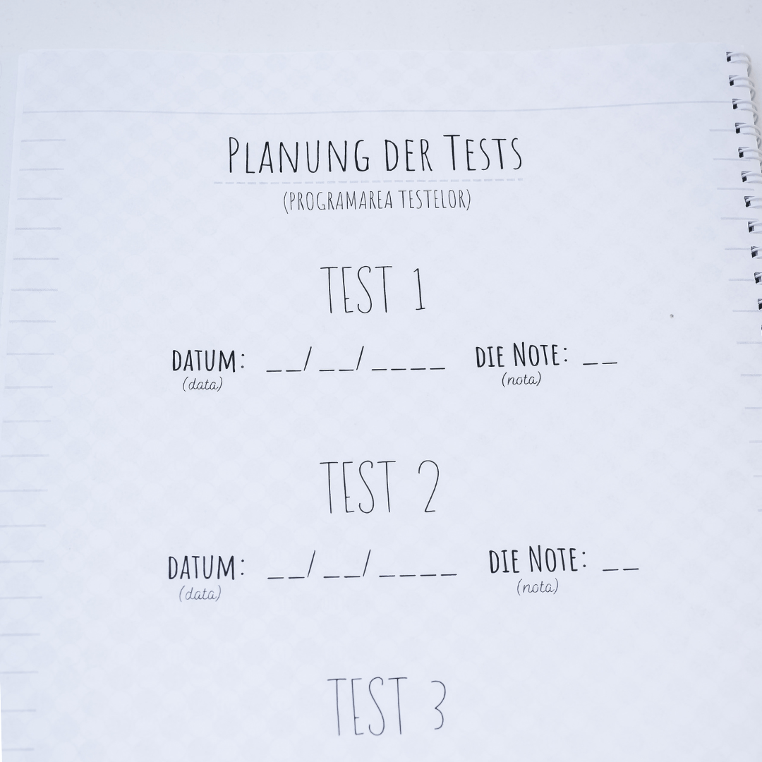 Caiet Studențesc de Germană (cu timpuri verbale) - Izzie Publishing