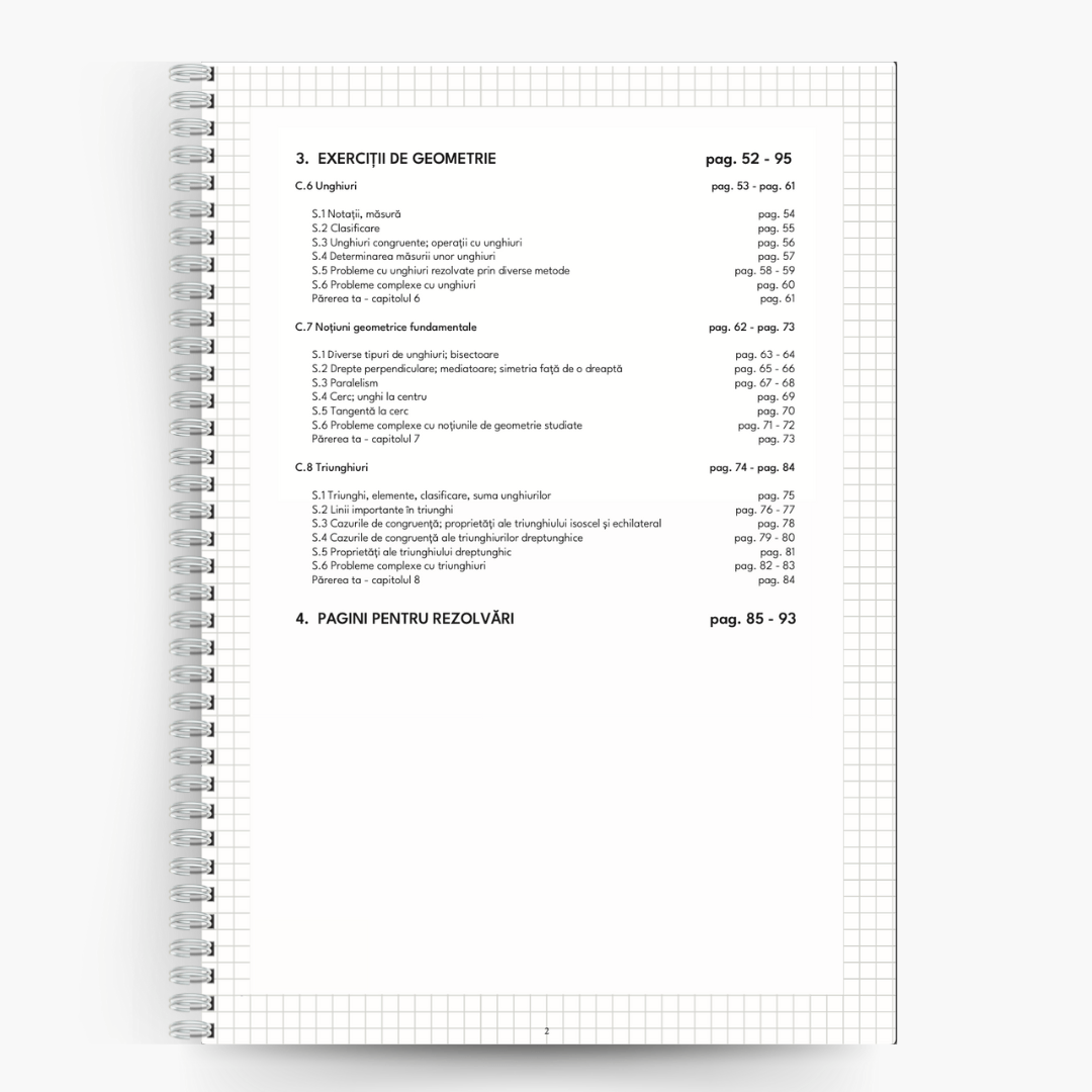 Pentru recapitulare: Caiet de exerciții la Mate, clasa a VI - a - Izzie Publishing