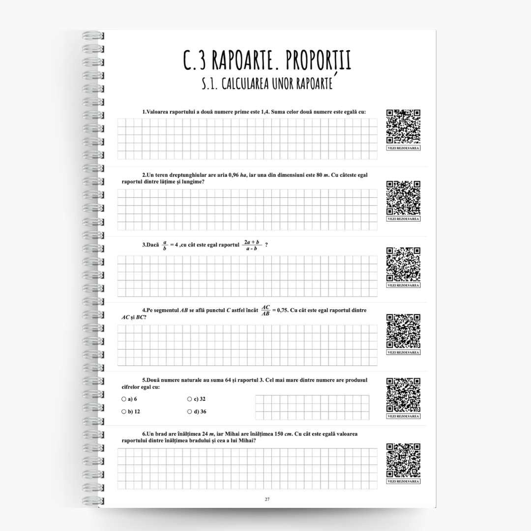 Pentru recapitulare: Caiet de exerciții la Mate, clasa a VI - a - Izzie Publishing