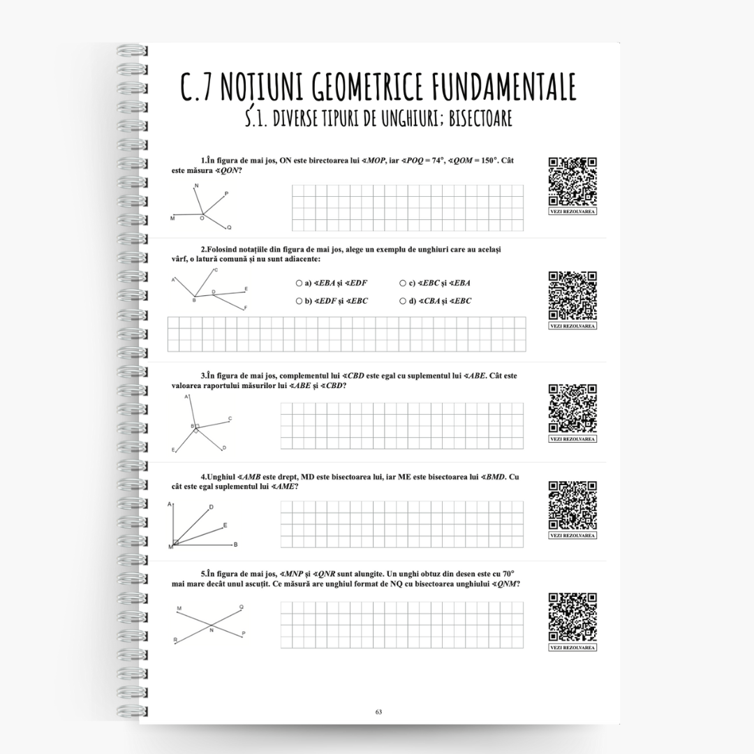 Pentru recapitulare: Caiet de exerciții la Mate, clasa a VI - a - Izzie Publishing