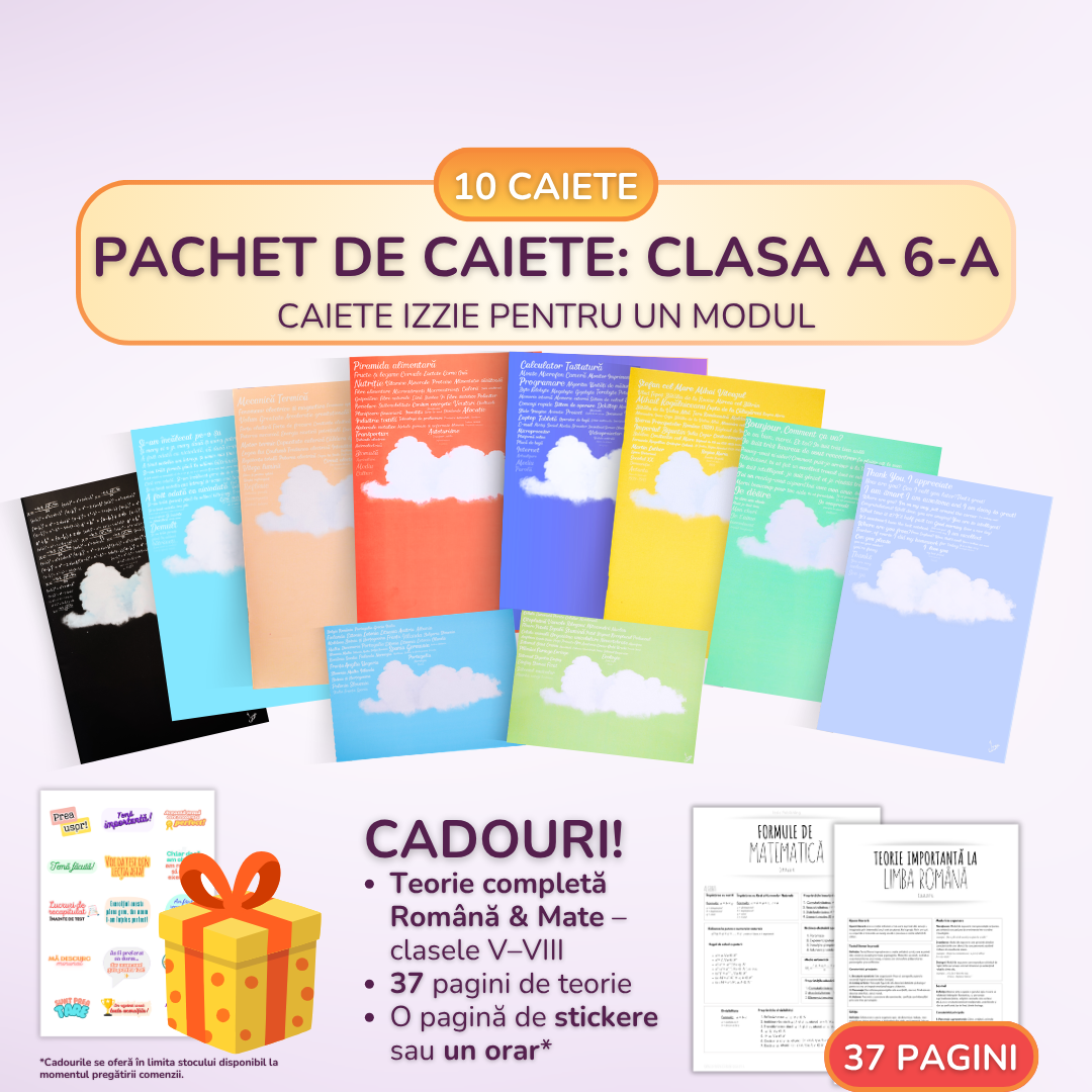 Pachet de Caiete Izzie pentru un Modul - 10 Caiete Izzie: Clasa a 6-a, BACK TO SCHOOL 2026