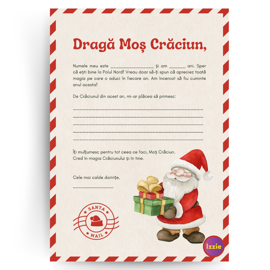 Scrisoare către Moș Crăciun - Izzie Publishing