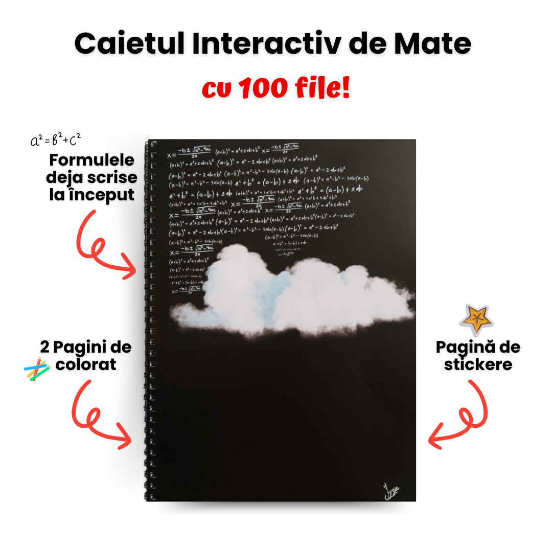 Set 2 Caiete Interactive + 1 GRATIS : Mate + Română (cu Formule și Stickere) + 1 Caiet GRATIS de Istorie - Izzie Publishing