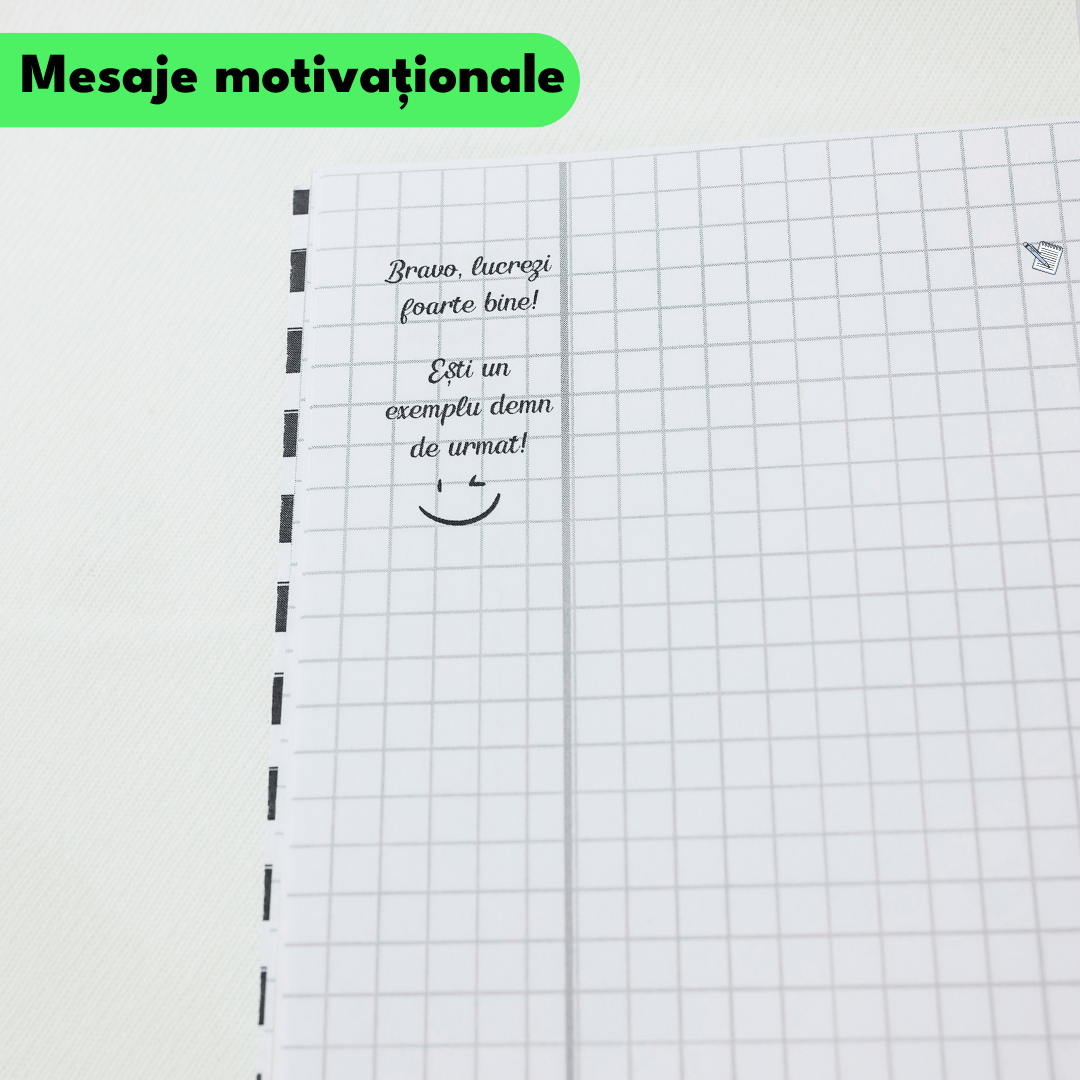 Set 2 Caiete Interactive + 1 GRATIS : Mate + Română (cu Formule și Stickere) + 1 Caiet GRATIS de Istorie - Izzie Publishing